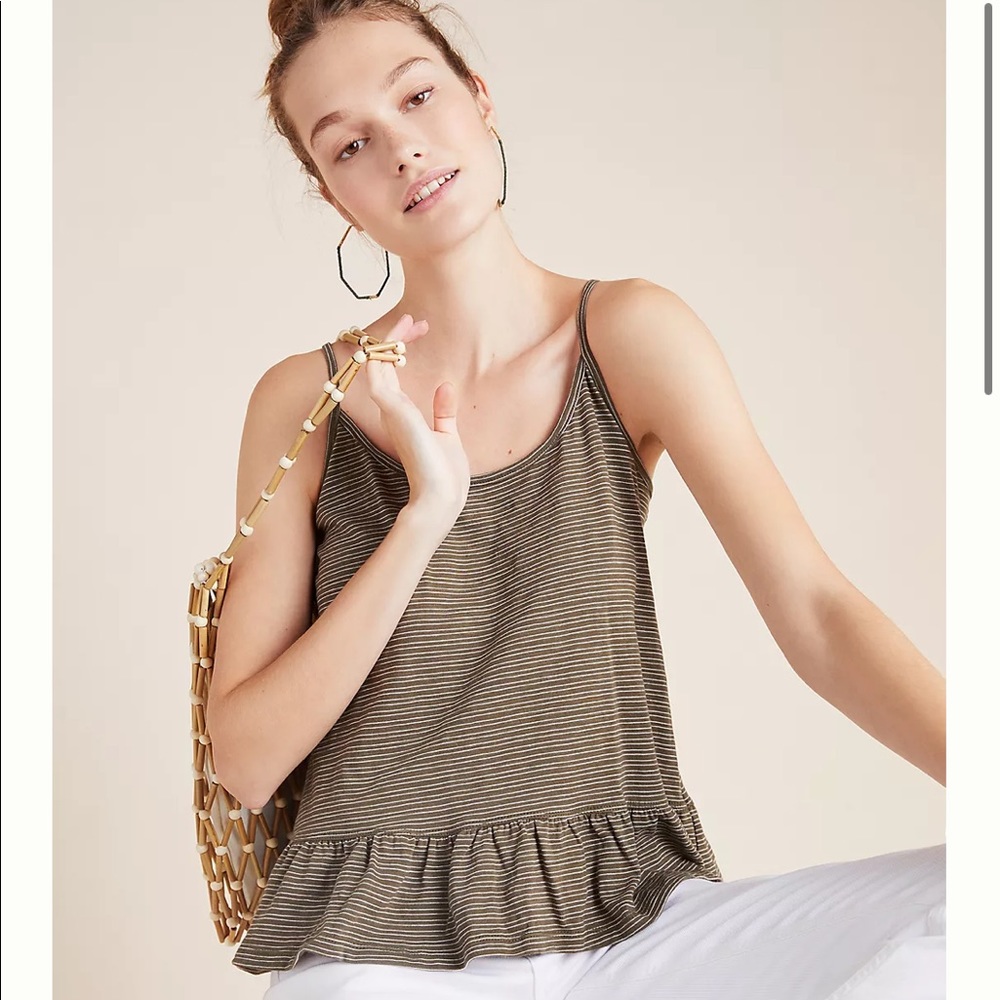 Anthropologie ruffle tank top XS